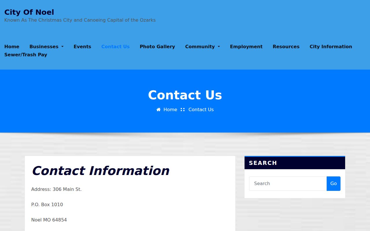Noel official city contact page