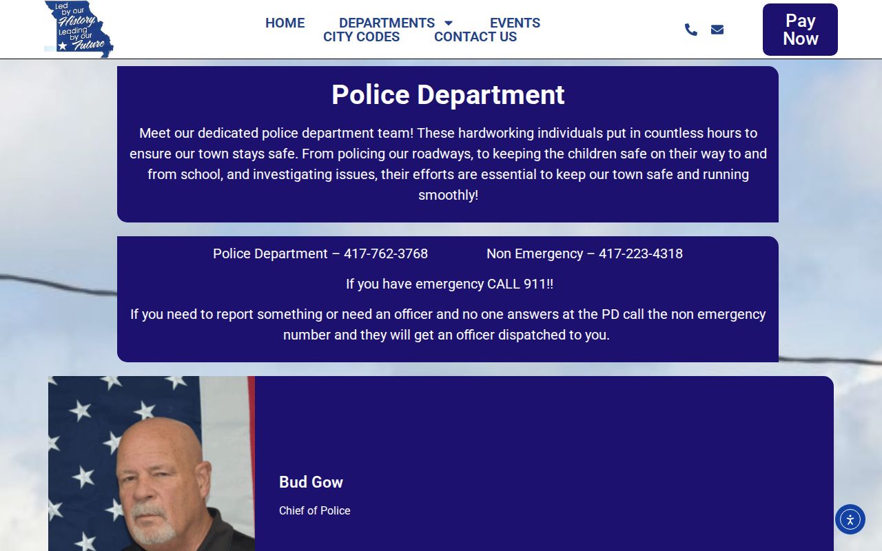 Southwest City Police Department official contacts