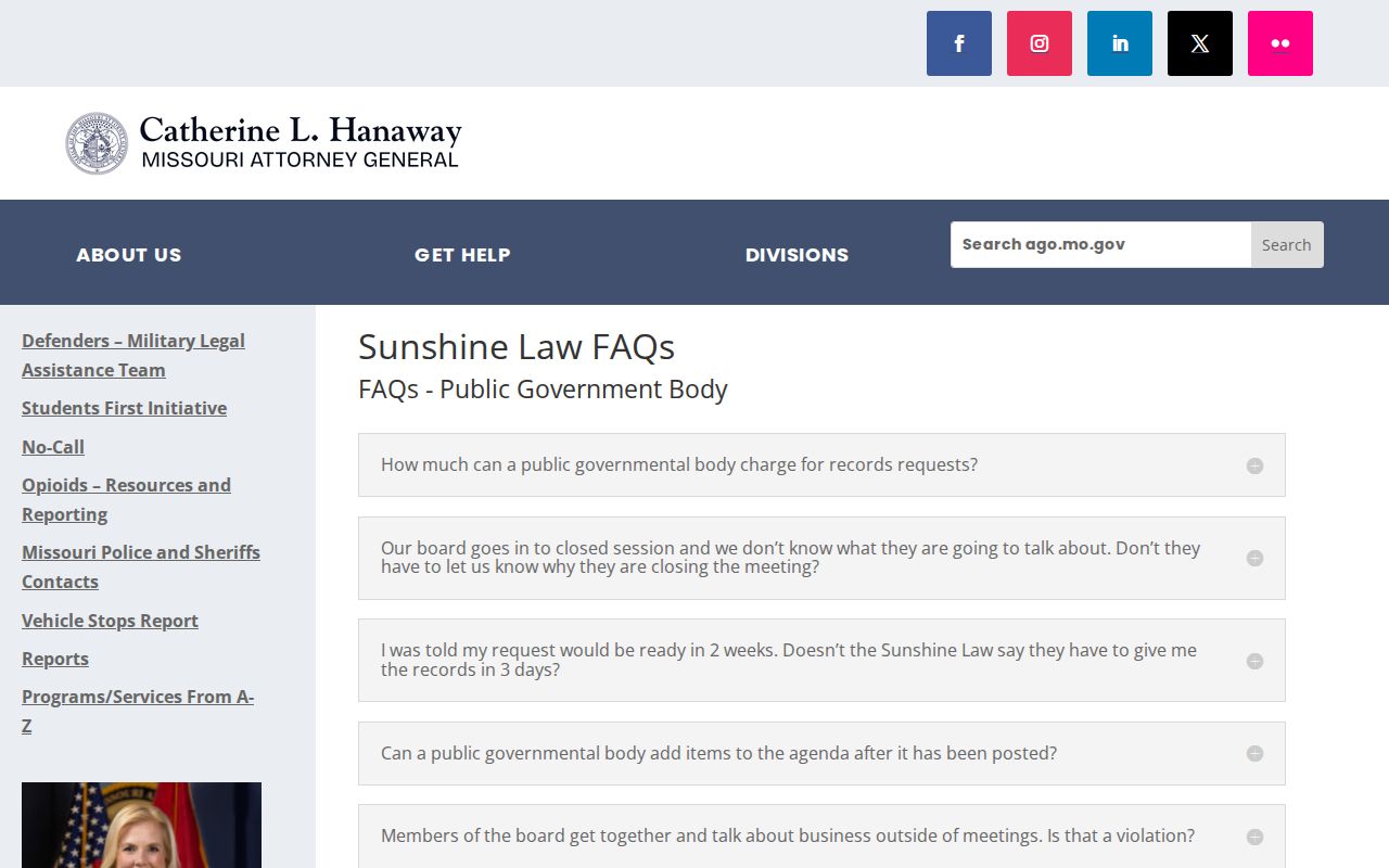 Missouri Sunshine Law response guidance